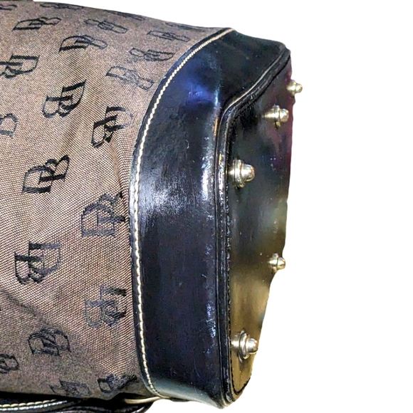 Dooney & Bourke DB Signature Canvas and Leather Backpack - Picture 3 of 15